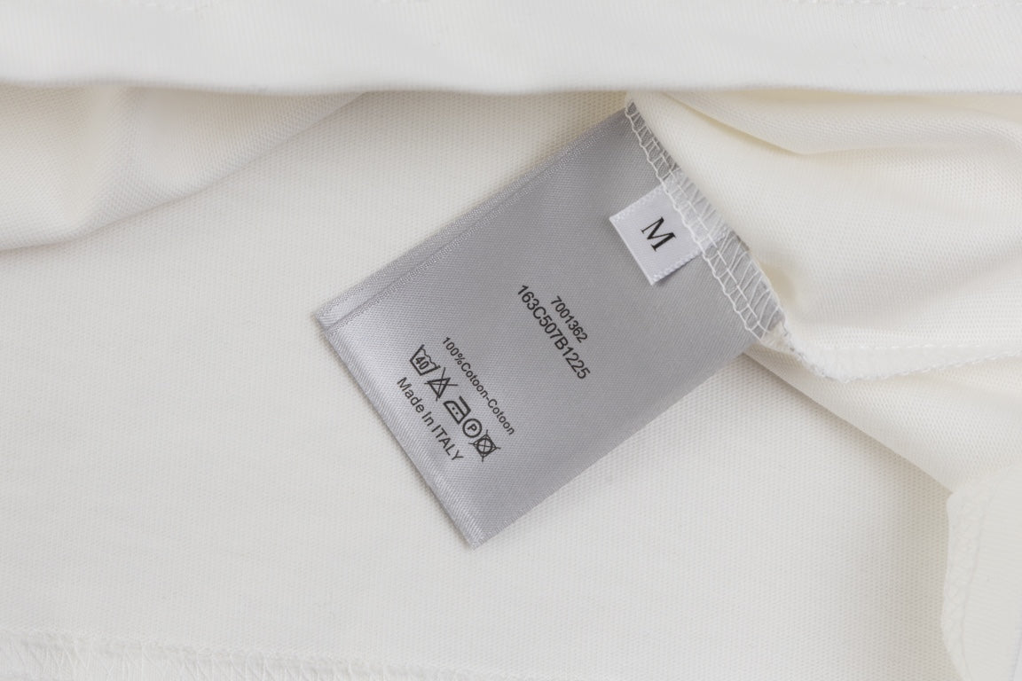 DIOR 2024 Embroidered Logo T-Shirt | Premium 280g Cotton | Sizes XS–L | Gray, White