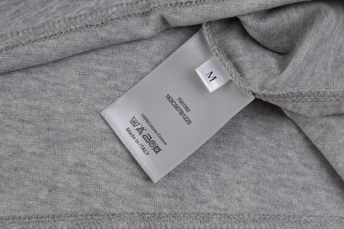 DIOR 2024 Embroidered Logo T-Shirt | Premium 280g Cotton | Sizes XS–L | Gray, White