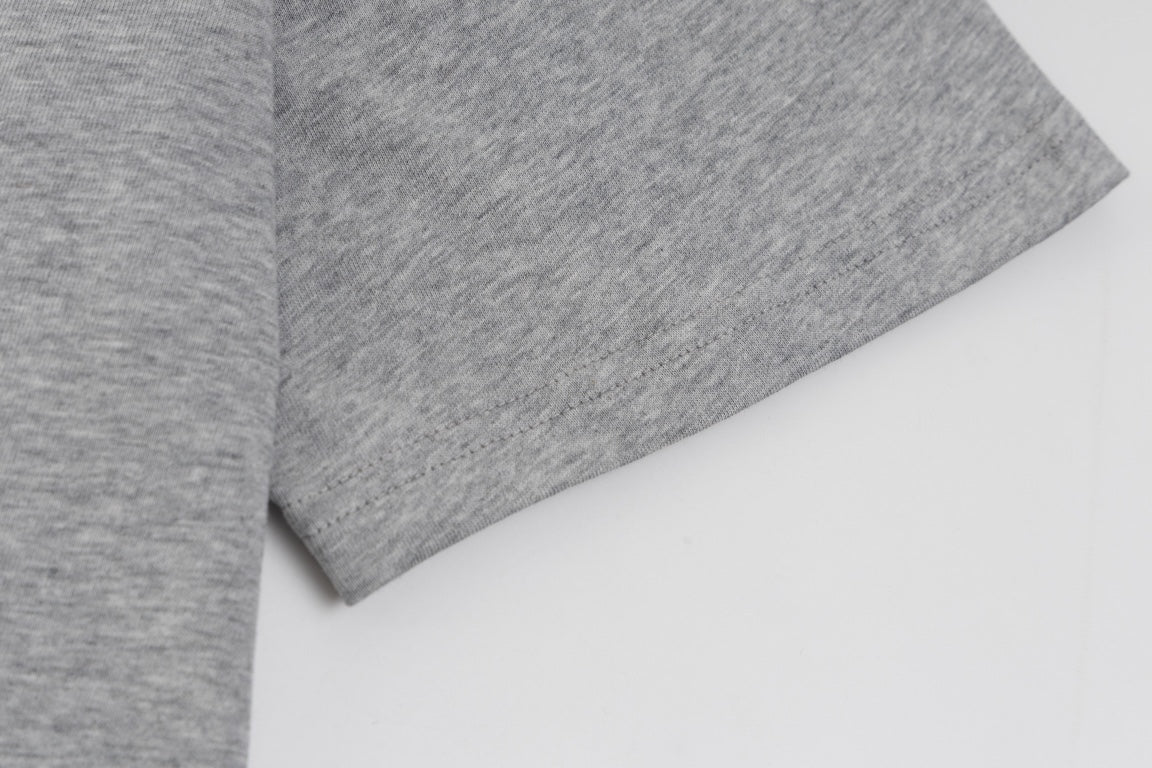 DIOR 2024 Embroidered Logo T-Shirt | Premium 280g Cotton | Sizes XS–L | Gray, White