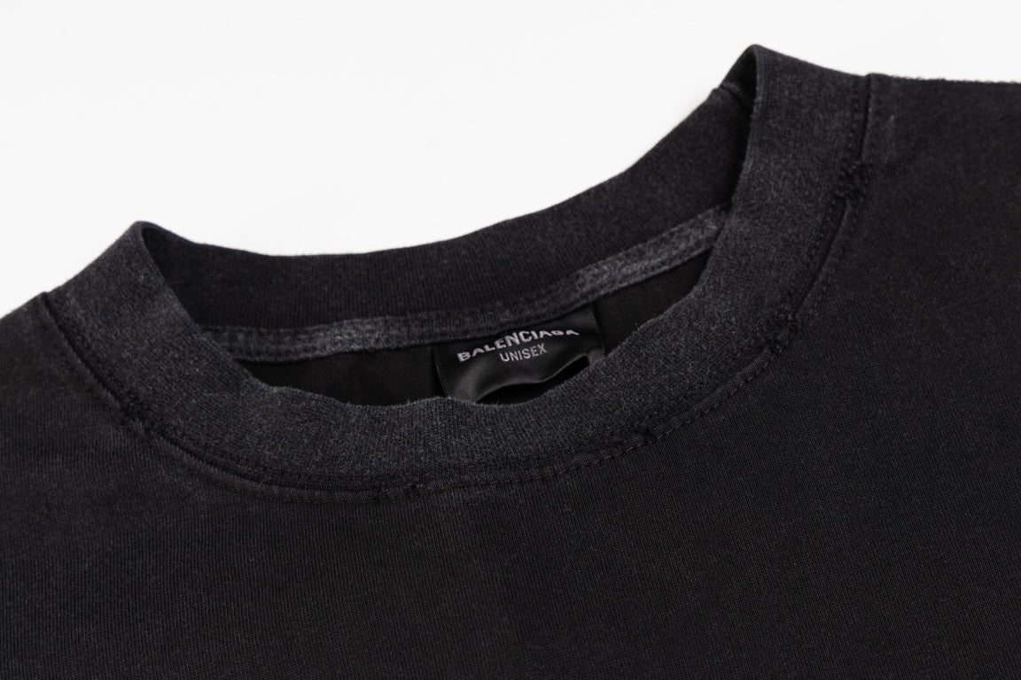 BALENCIAGA Melted Logo Distressed Oversized T-Shirt Unisex XS–L