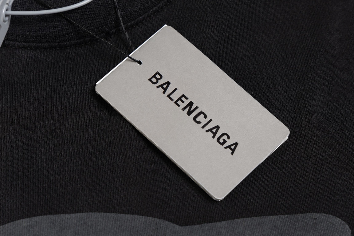 BALENCIAGA Melted Logo Distressed Oversized T-Shirt Unisex XS–L