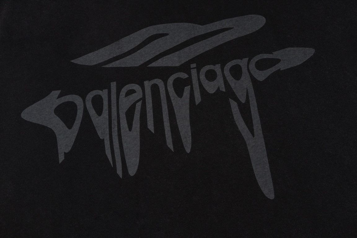 BALENCIAGA Melted Logo Distressed Oversized T-Shirt Unisex XS–L