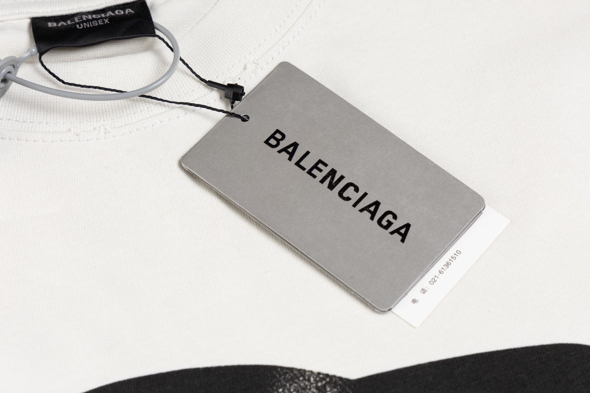 BALENCIAGA Melted Logo Distressed Oversized T-Shirt Unisex XS–L