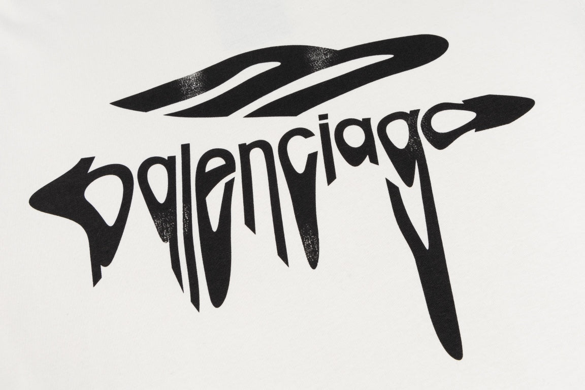 BALENCIAGA Melted Logo Distressed Oversized T-Shirt Unisex XS–L