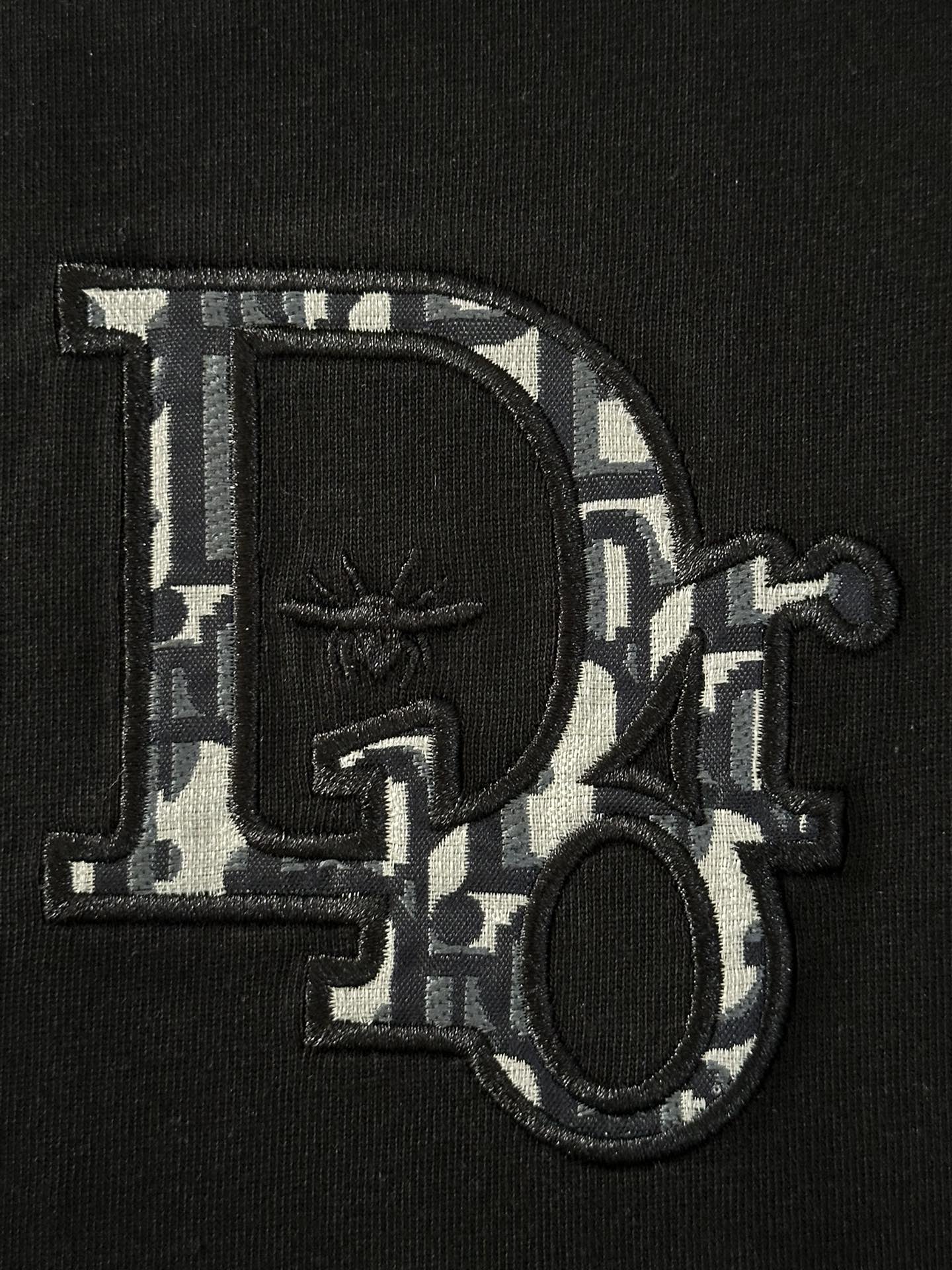 DIOR 25SS Premium Replica T-Shirt | Appliqué & Embossed Logo Design | Heavyweight Cotton | Black & White | Sizes S–XL