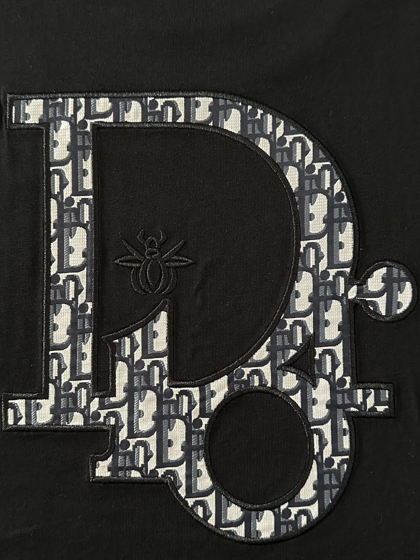 DIOR 25SS Premium Replica T-Shirt | Appliqué & Embossed Logo Design | Heavyweight Cotton | Black & White | Sizes S–XL