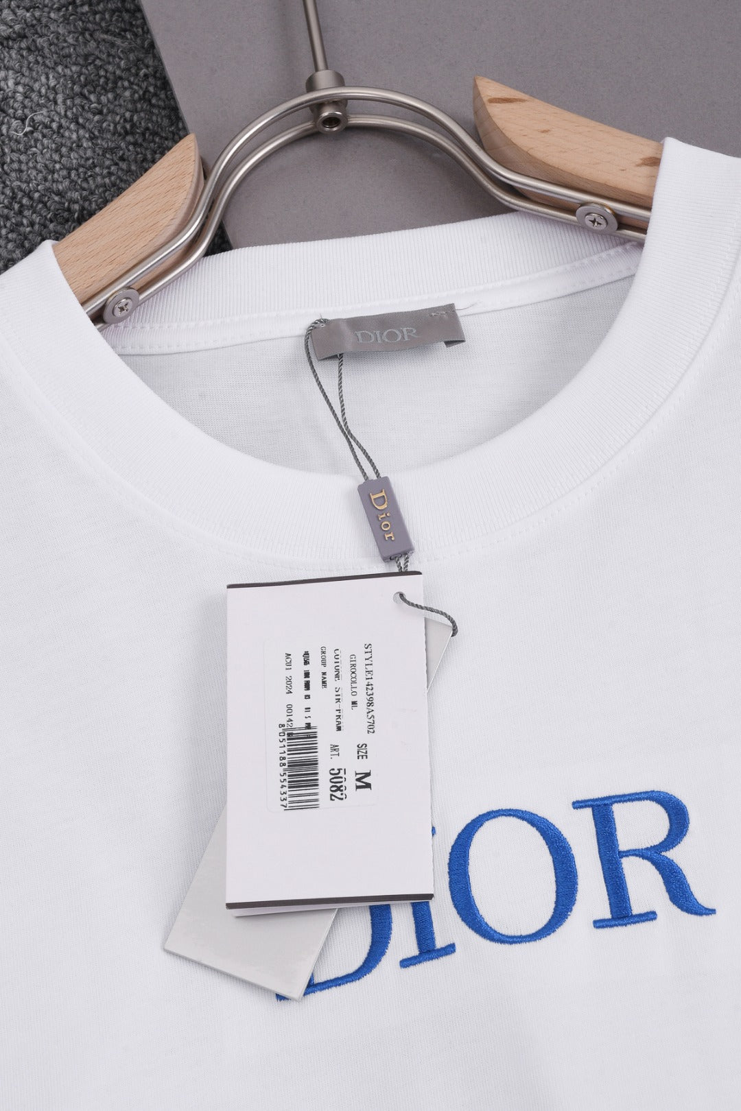 DIOR 25SS CD Gradient Print & Embroidered Logo T-Shirt | Pure Cotton | Black & White | Sizes XS–L
