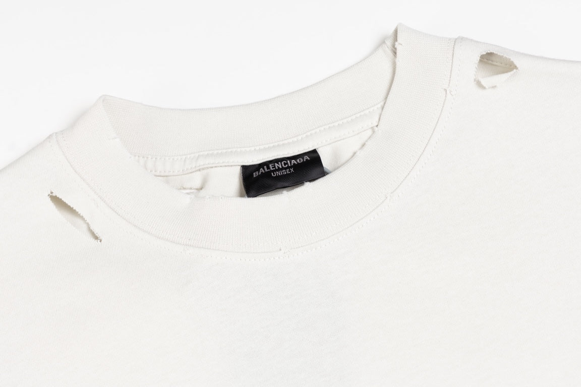 BALENCIAGA Eye Chart Logo Distressed Oversized T-Shirt Unisex XS–L