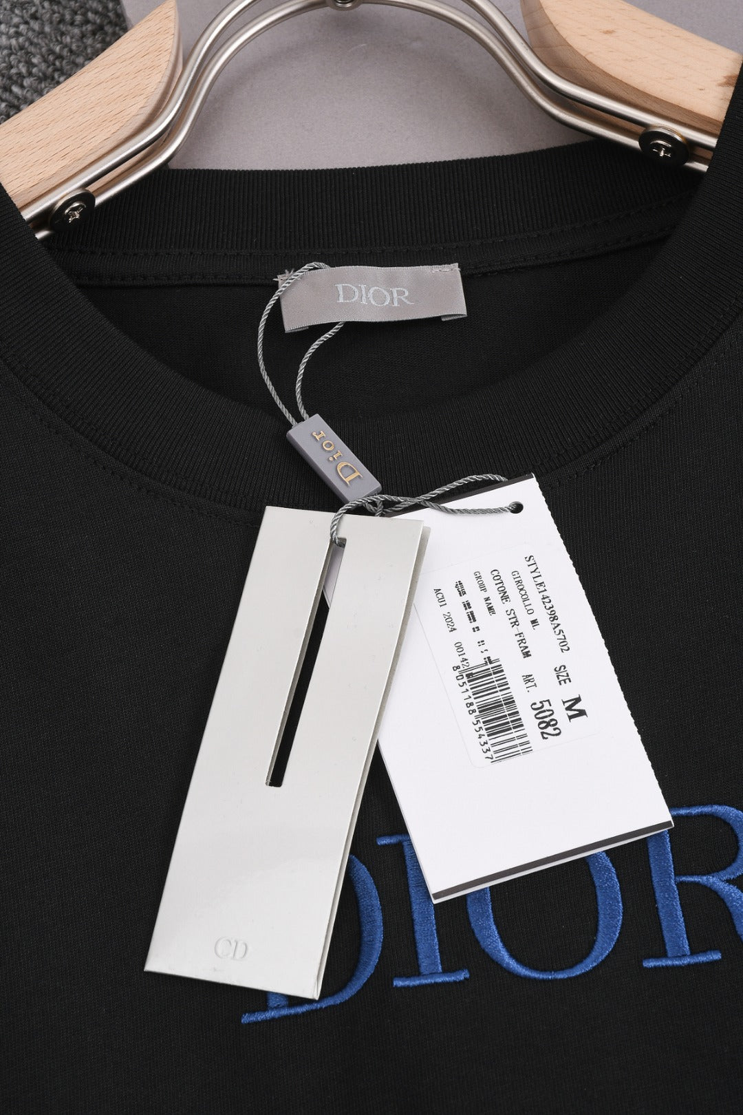 DIOR 25SS CD Gradient Print & Embroidered Logo T-Shirt | Pure Cotton | Black & White | Sizes XS–L