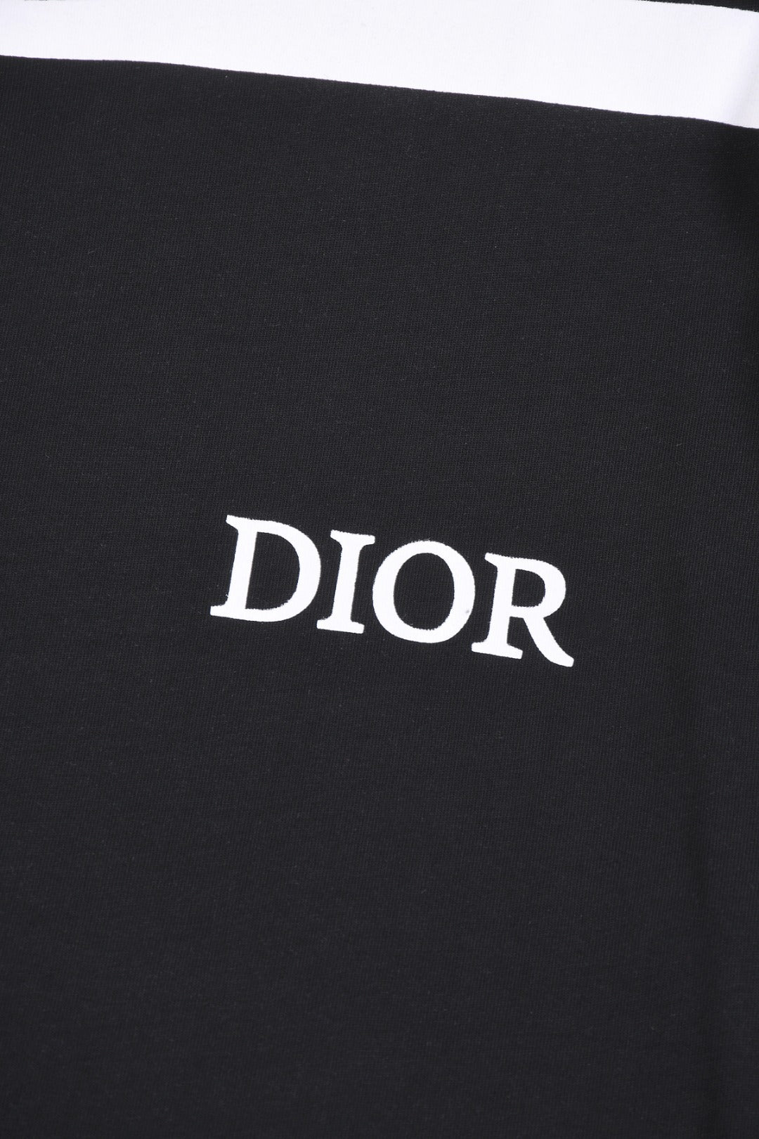DIOR 25SS Shoulder Stripe & “47” Logo T-Shirt | Pure Cotton | Black & White | Sizes XS–L