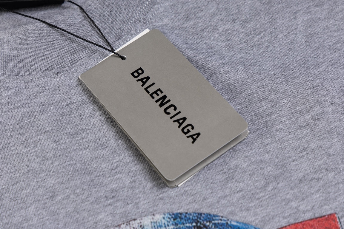 BALENCIAGA Distressed Earth Graphic Oversized T-Shirt Unisex 1–4