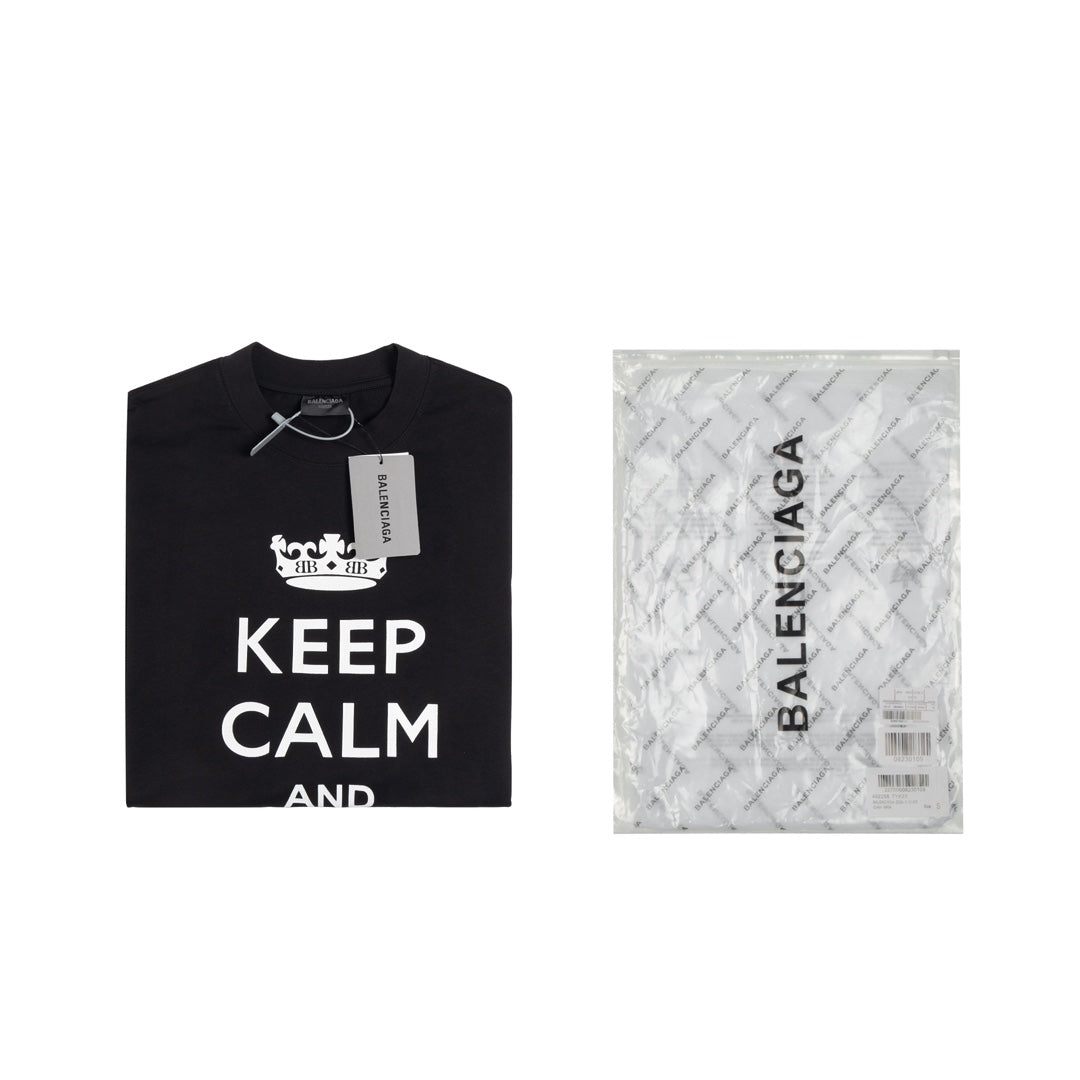 BALENCIAGA Crown Lettering Print T-Shirt Premium Heavyweight Oversized Unisex - Size 1/2/3/4