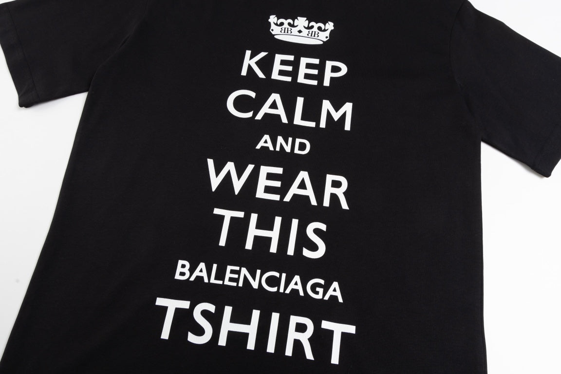 BALENCIAGA Crown Lettering Print T-Shirt Premium Heavyweight Oversized Unisex - Size 1/2/3/4