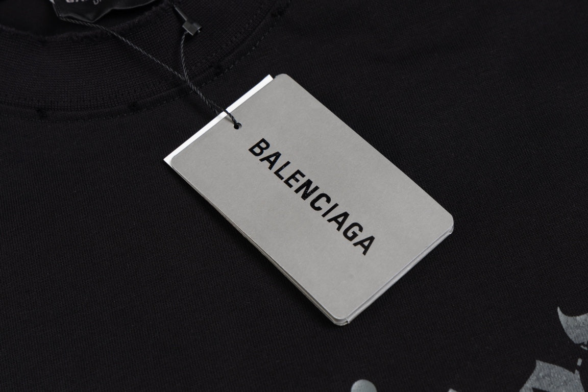 BALENCIAGA Totem Heart Lettering Print T-Shirt Premium Heavyweight Oversized Unisex - Size XS/S/M/L
