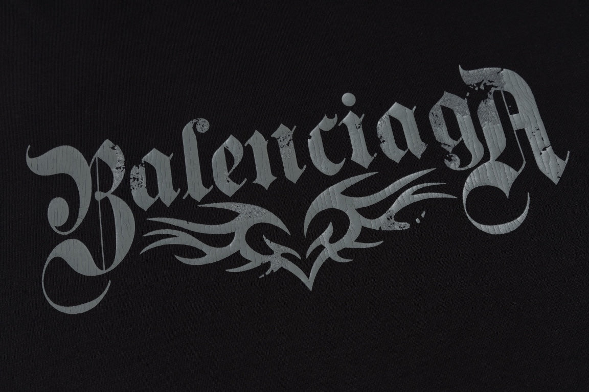 BALENCIAGA Totem Heart Lettering Print T-Shirt Premium Heavyweight Oversized Unisex - Size XS/S/M/L