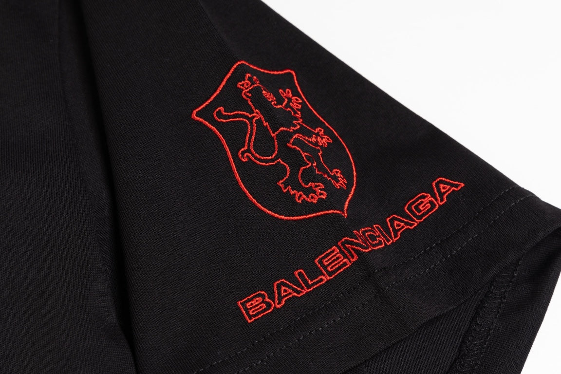 BALENCIAGA Mamba Collaboration Embroidered Logo T-Shirt Premium Oversized Unisex - Size 1/2/3/4