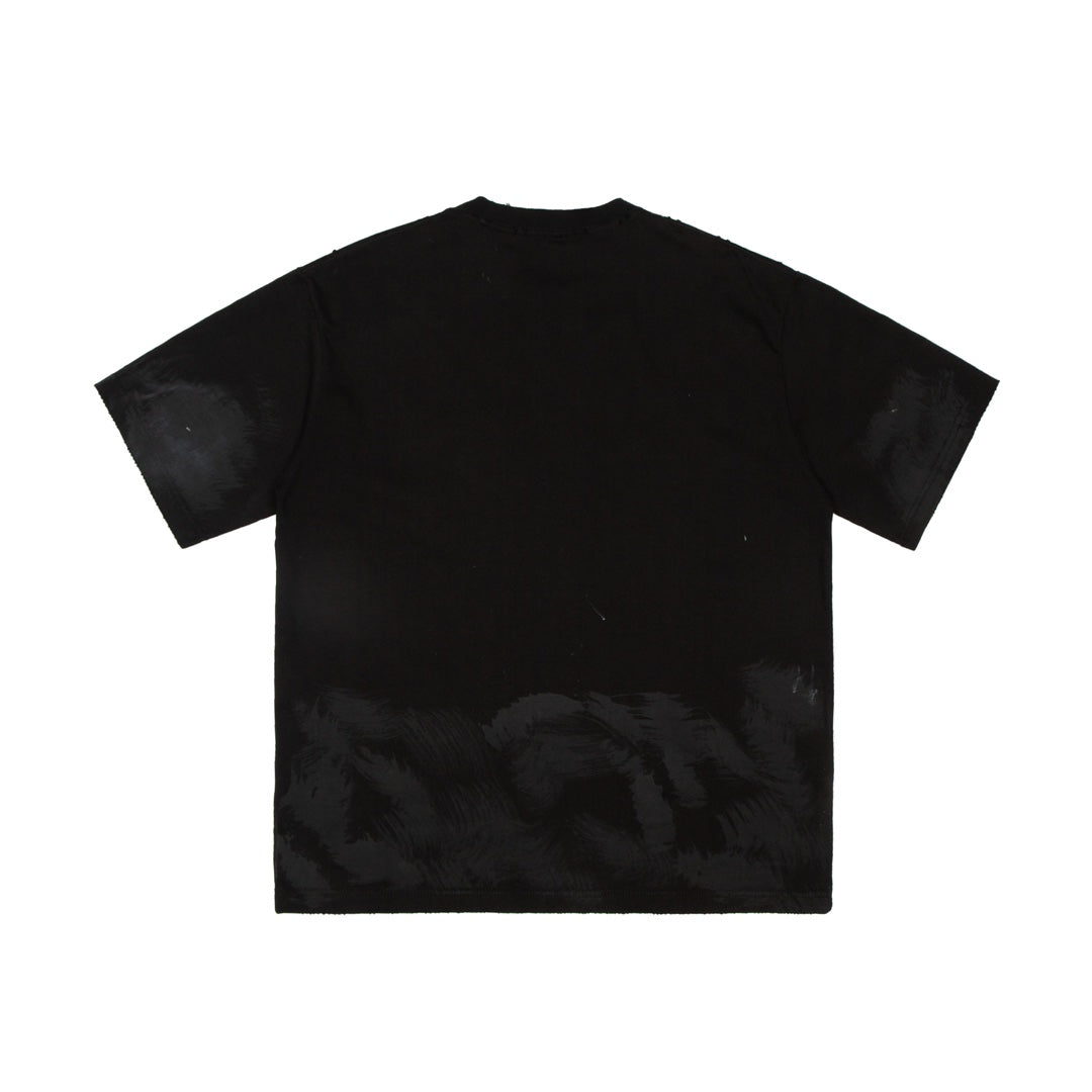 BALENCIAGA Front & Back M Logo Graffiti Print T-Shirt Distressed Oversized Unisex - Size 1/2/3/4