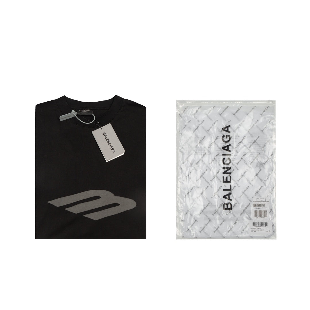 BALENCIAGA Front & Back M Logo Graffiti Print T-Shirt Distressed Oversized Unisex - Size 1/2/3/4