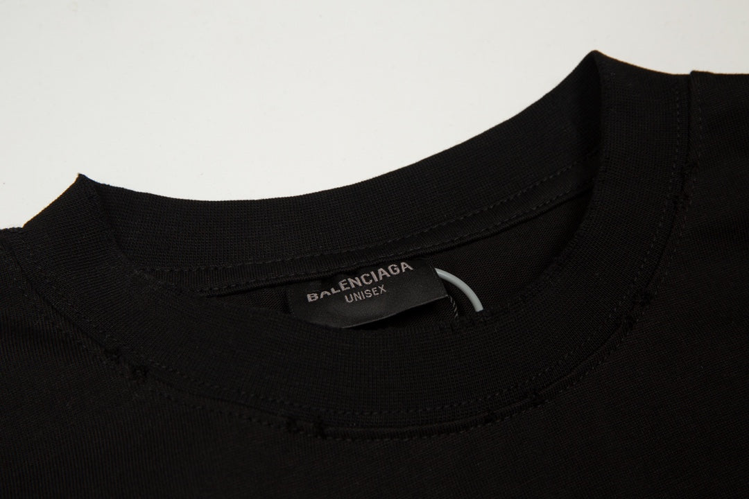 BALENCIAGA Front & Back M Logo Graffiti Print T-Shirt Distressed Oversized Unisex - Size 1/2/3/4