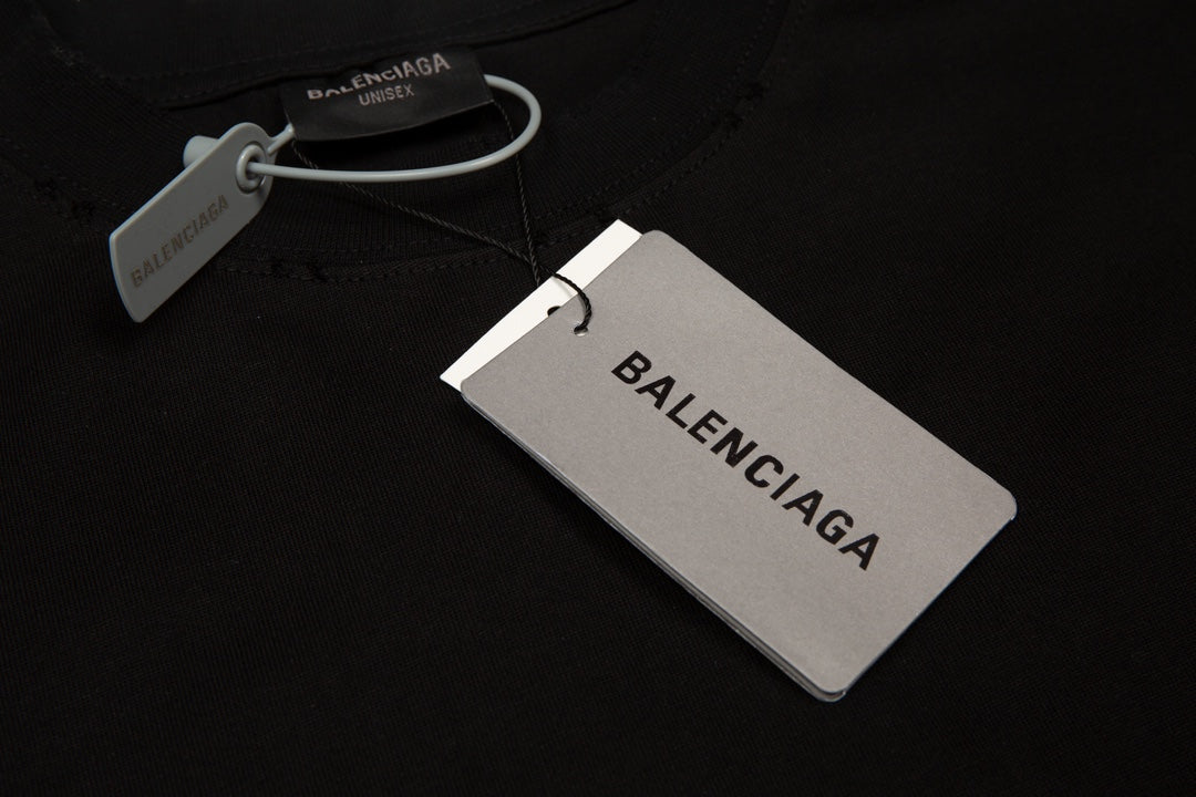 BALENCIAGA Front & Back M Logo Graffiti Print T-Shirt Distressed Oversized Unisex - Size 1/2/3/4