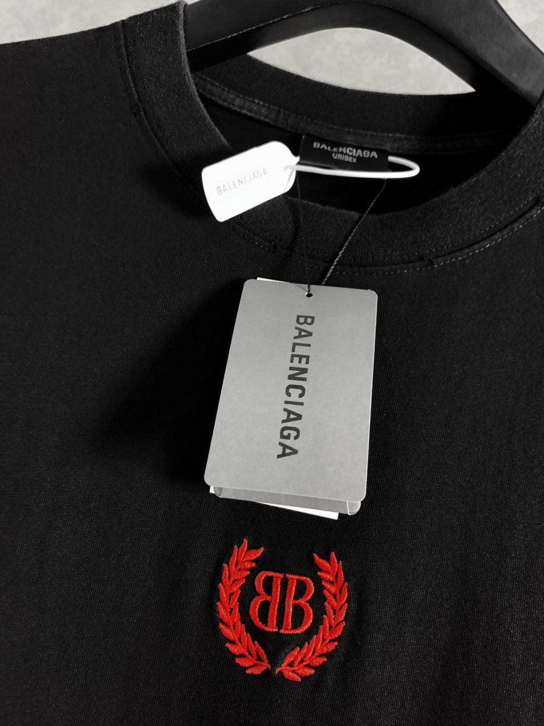 BALENCIAGA Double-B Wheat Crest Embroidered T-Shirt Premium Cotton Oversized Unisex - Size XS–L