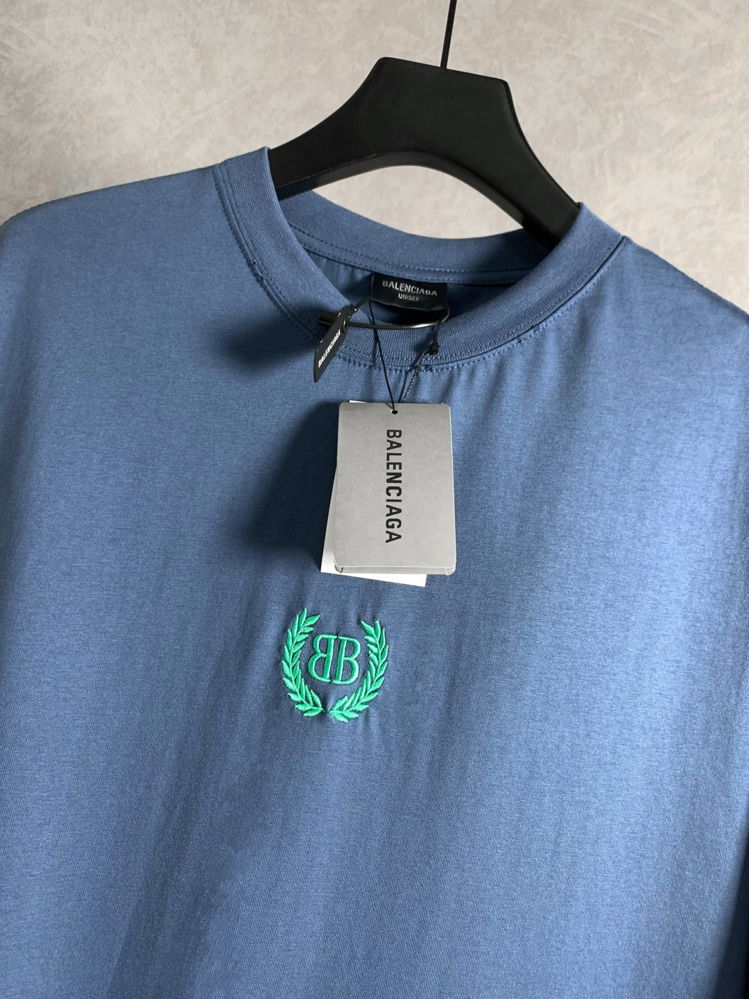 BALENCIAGA Double-B Wheat Crest Embroidered T-Shirt Premium Cotton Oversized Unisex - Size XS–L