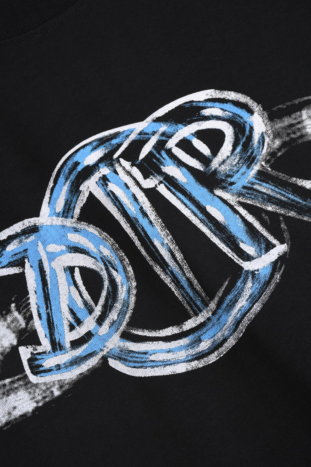 DIOR 25SS Classic Starry Graffiti Logo Print T-Shirt | Pure Cotton | XS–L | Black/White