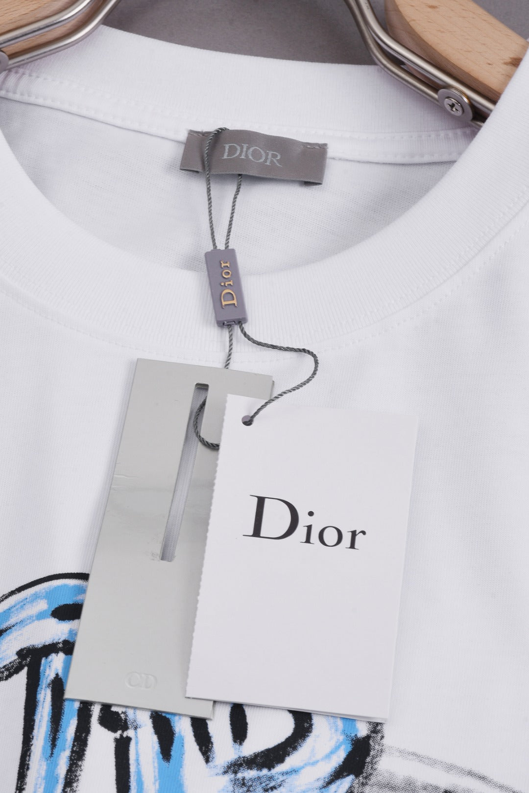 DIOR 25SS Classic Starry Graffiti Logo Print T-Shirt | Pure Cotton | XS–L | Black/White