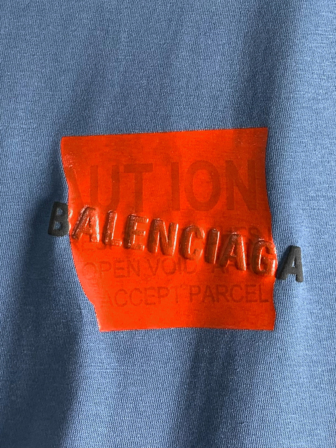 BALENCIAGA Tape Letter Embossed Print T-Shirt Multi-Layer Graphic Oversized Unisex - Size XS–L