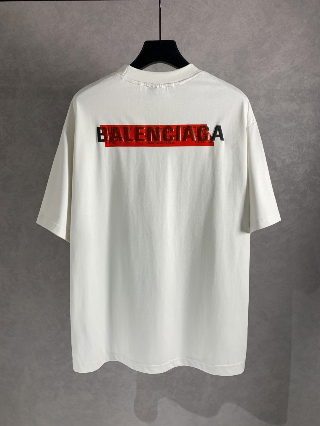 BALENCIAGA Tape Letter Embossed Logo T-Shirt Multi-Layer Print Oversized Unisex - Size XS–L