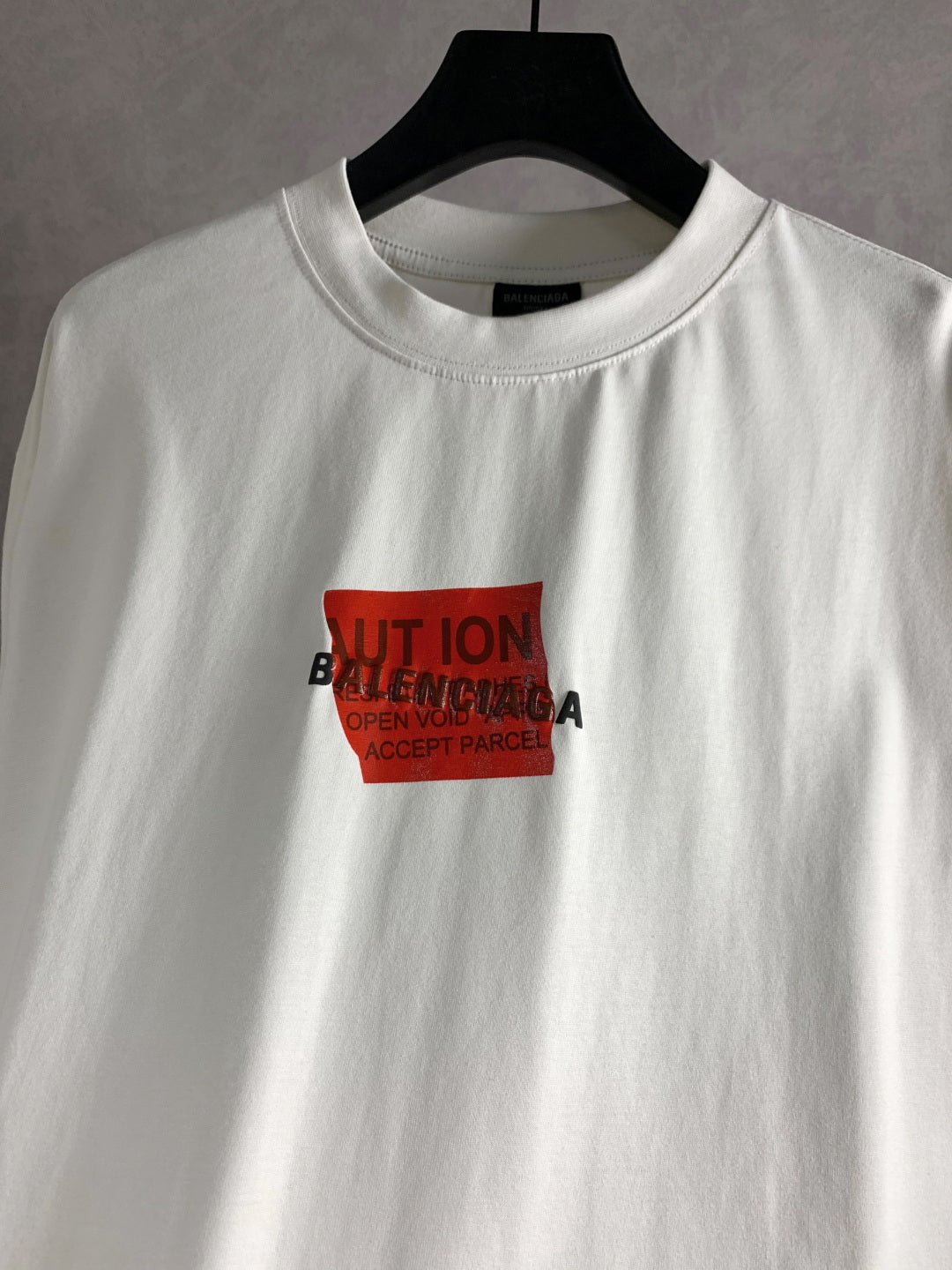 BALENCIAGA Tape Letter Embossed Logo T-Shirt Multi-Layer Print Oversized Unisex - Size XS–L