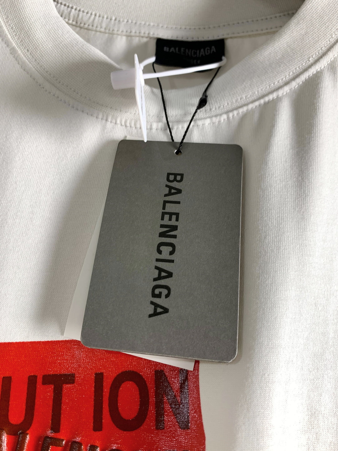 BALENCIAGA Tape Letter Embossed Logo T-Shirt Multi-Layer Print Oversized Unisex - Size XS–L