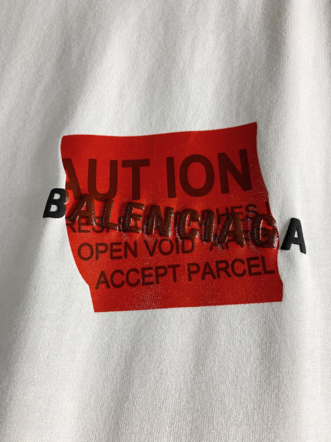 BALENCIAGA Tape Letter Embossed Logo T-Shirt Multi-Layer Print Oversized Unisex - Size XS–L