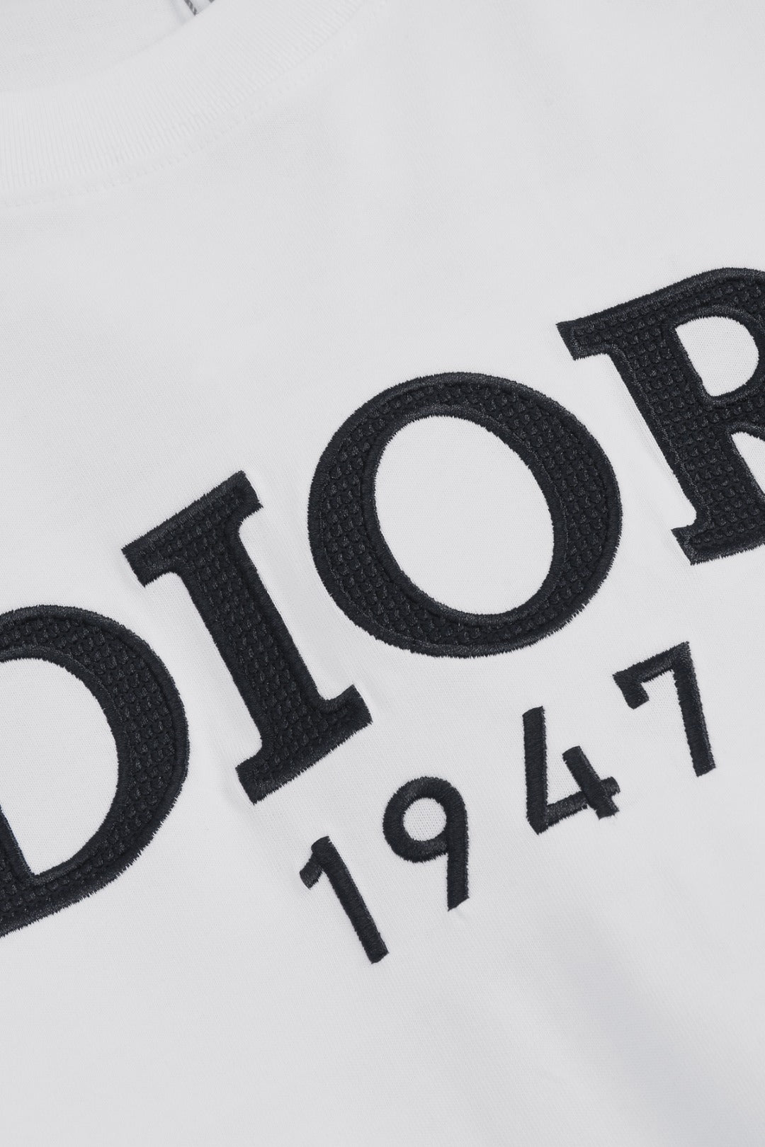 DIOR 25SS Classic 1947 Embroidered Logo T-Shirt | Pure Cotton | XS–L | Black/White/Green