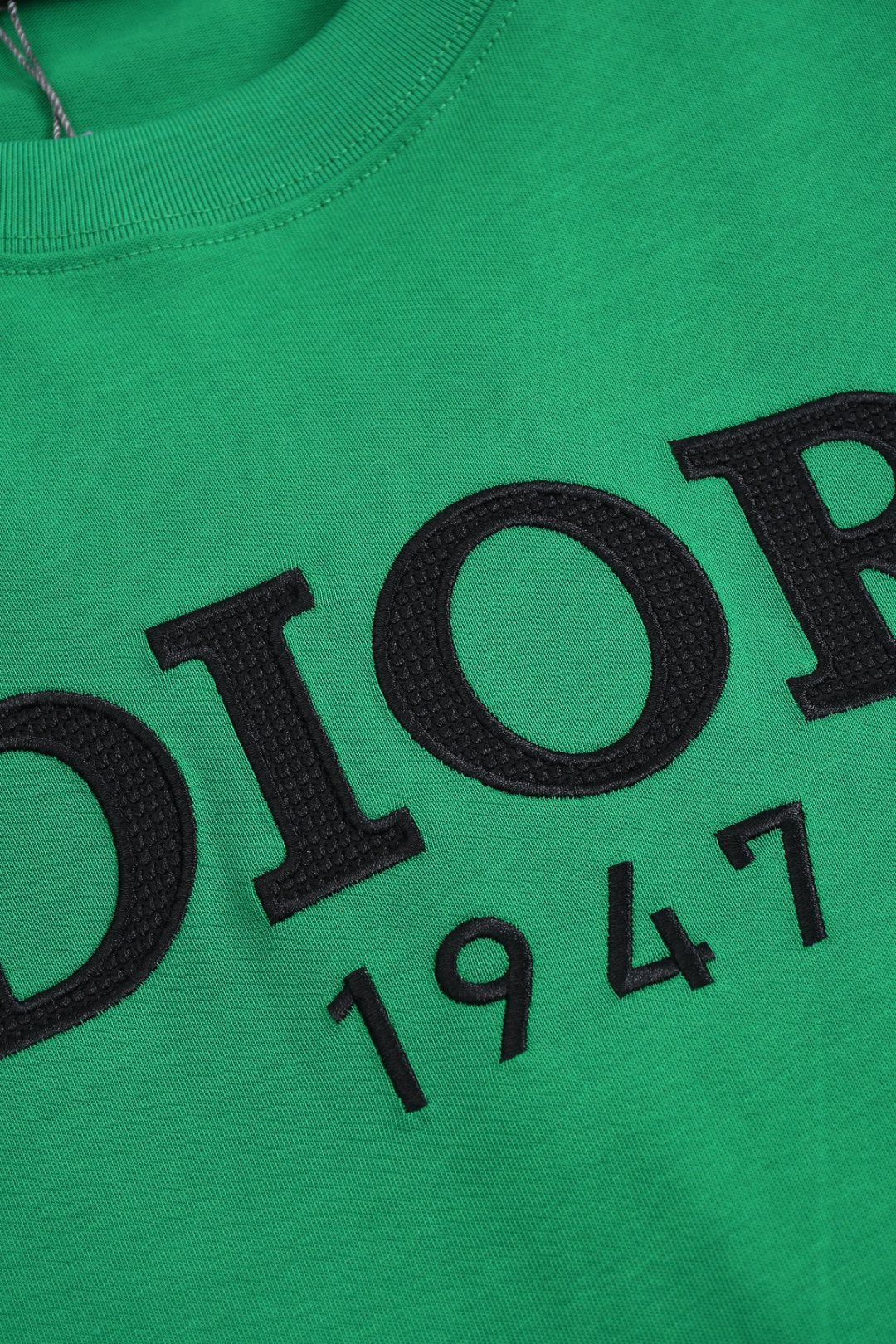 DIOR 25SS Classic 1947 Embroidered Logo T-Shirt | Pure Cotton | XS–L | Black/White/Green