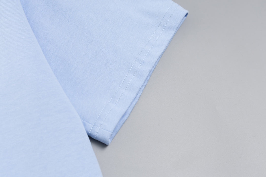 DIOR Embroidered Fluorescent Letter T-Shirt | Gift Box J15 | XS–L | Unisex | Light Blue