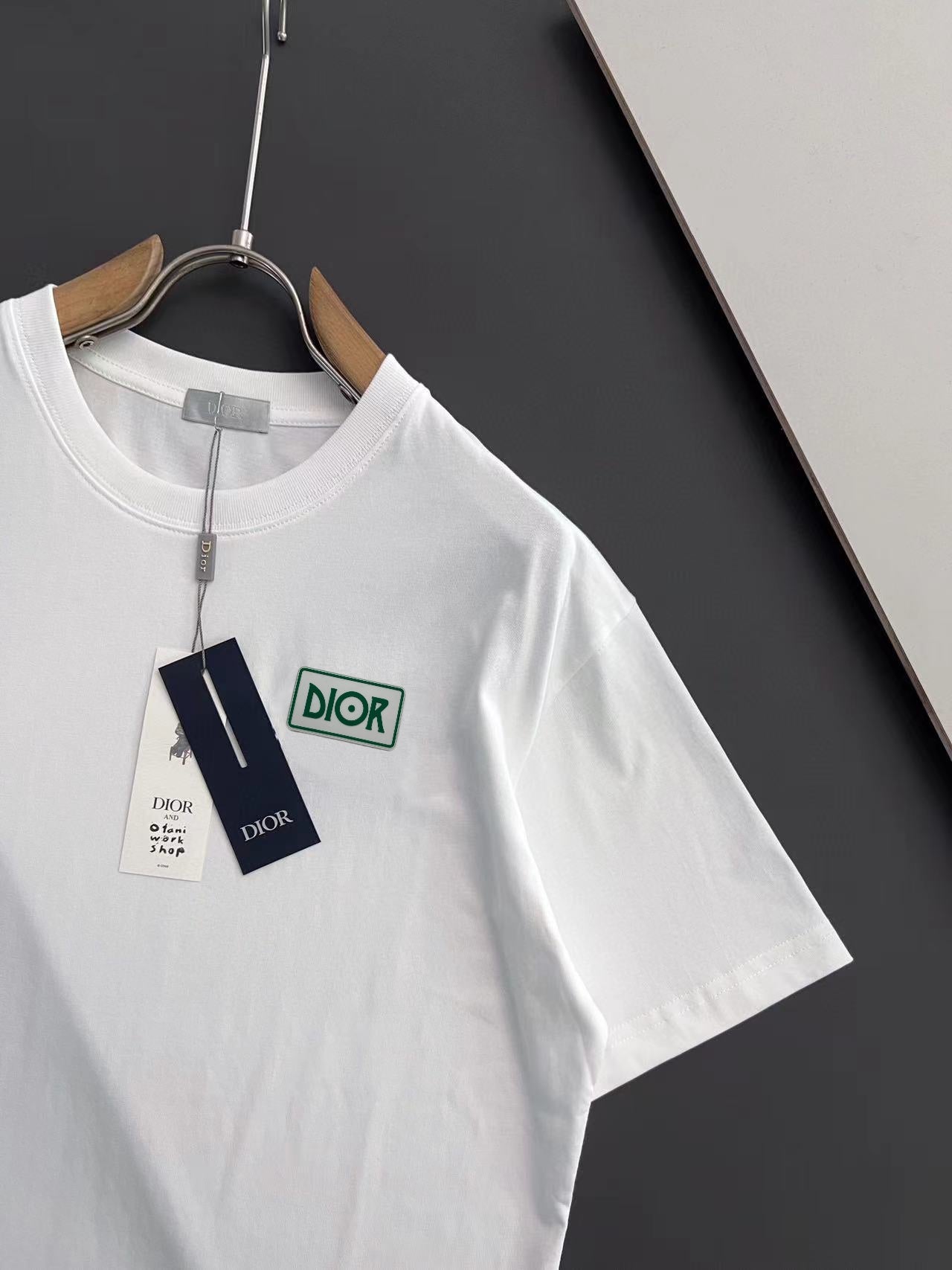 DIOR 2025 Early Spring T-Shirt | Handcrafted Gold-Thread Logo | Oversized Fit | Unisex | Sizes S–XXL