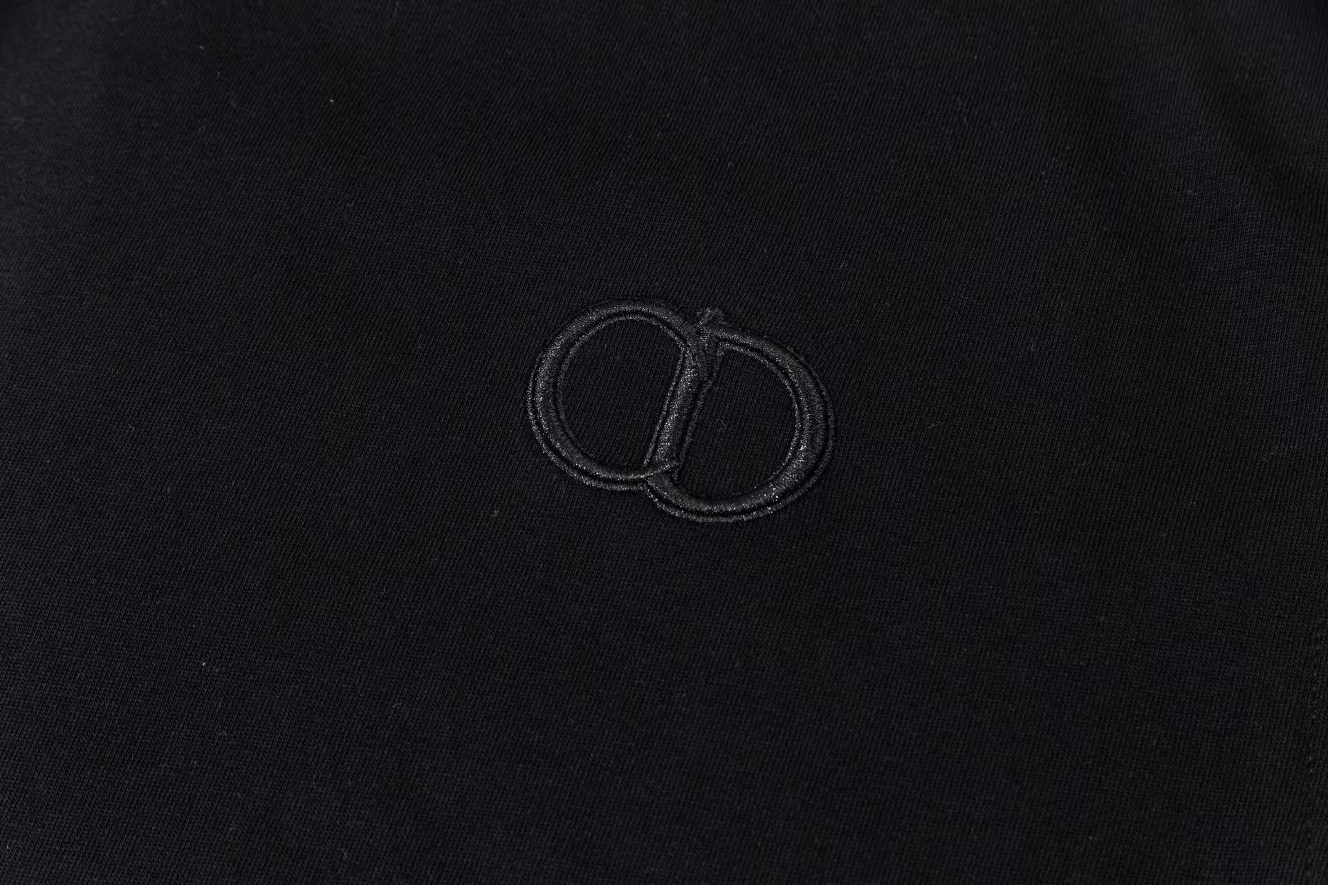 DIOR 3D Embroidered Logo T-Shirt – Premium 280g Combed Cotton, Unisex (S–XL)