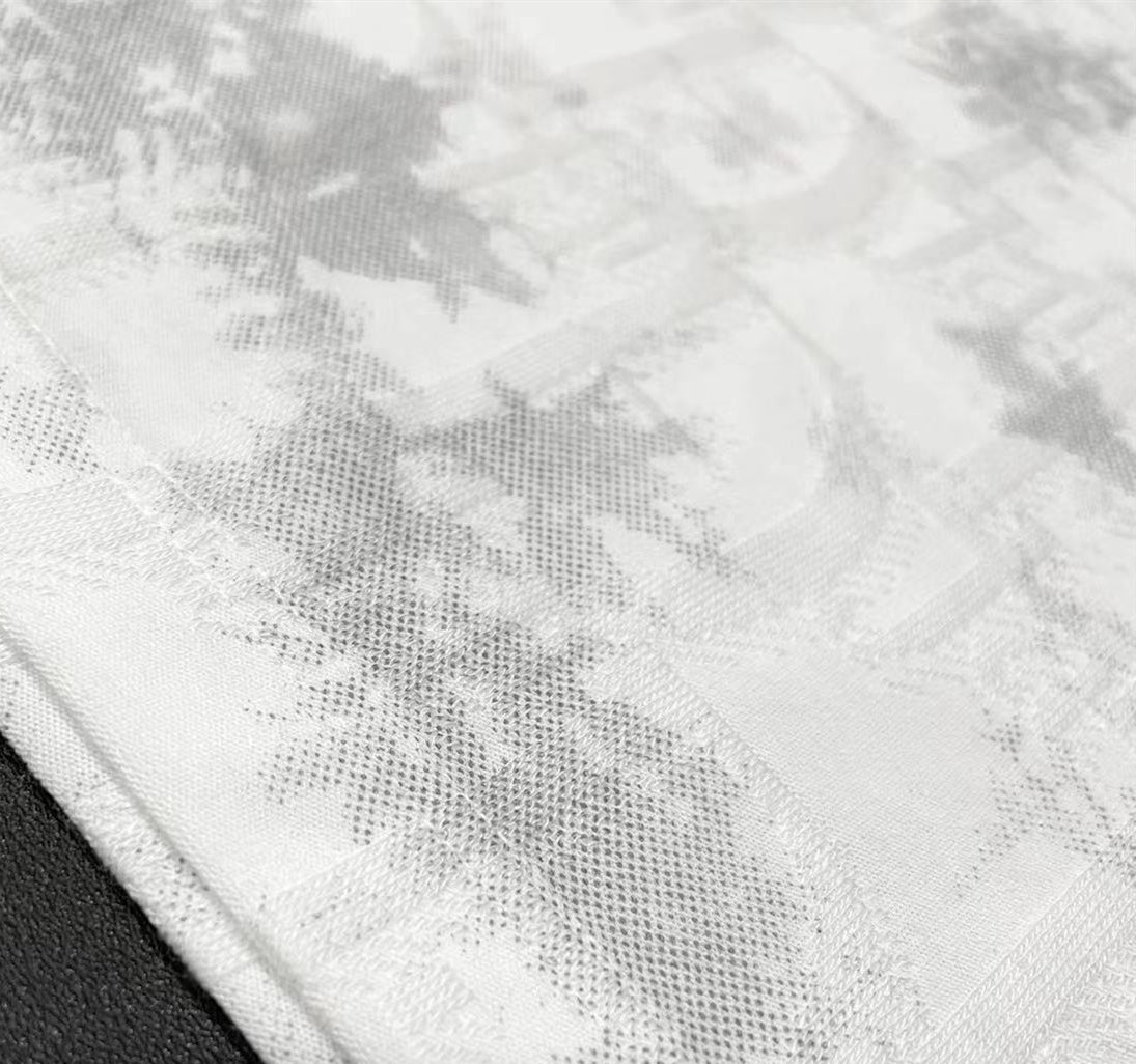 DIOR Tencel-Cotton Jacquard T-Shirt – Luxury Silk-Touch Fabric, Unisex Couple Edition (M–3XL)