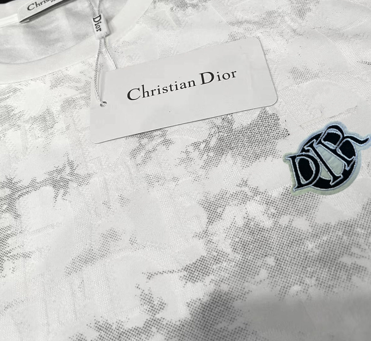 DIOR Tencel-Cotton Jacquard T-Shirt – Luxury Silk-Touch Fabric, Unisex Couple Edition (M–3XL)