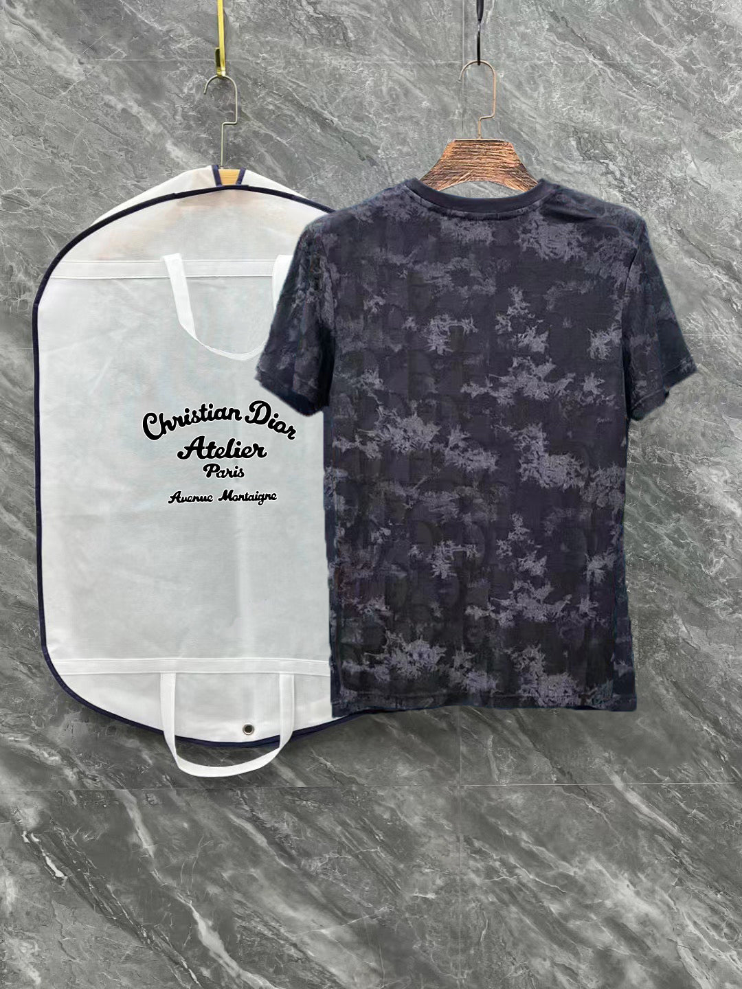 DIOR Tencel-Cotton Jacquard T-Shirt – Luxury Silk-Touch Fabric, Unisex Couple Edition (M–3XL)