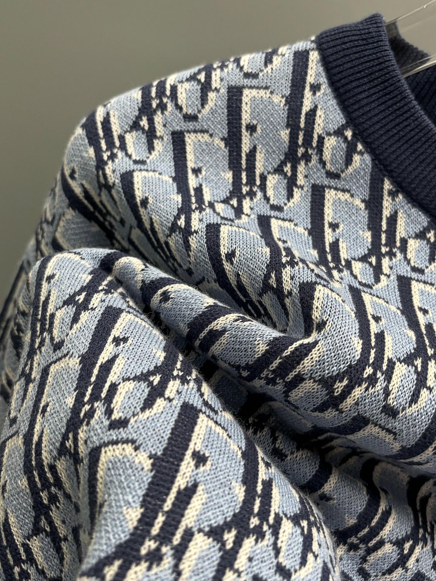 DIOR Classic Oblique Jacquard Knit T-Shirt – Iconic Full Monogram Weave (S–XL)