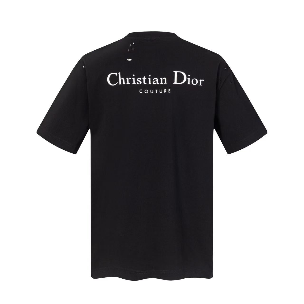 DIOR Distressed Letter Print T-Shirt – Handcrafted Vintage Effect (280g Premium Cotton)