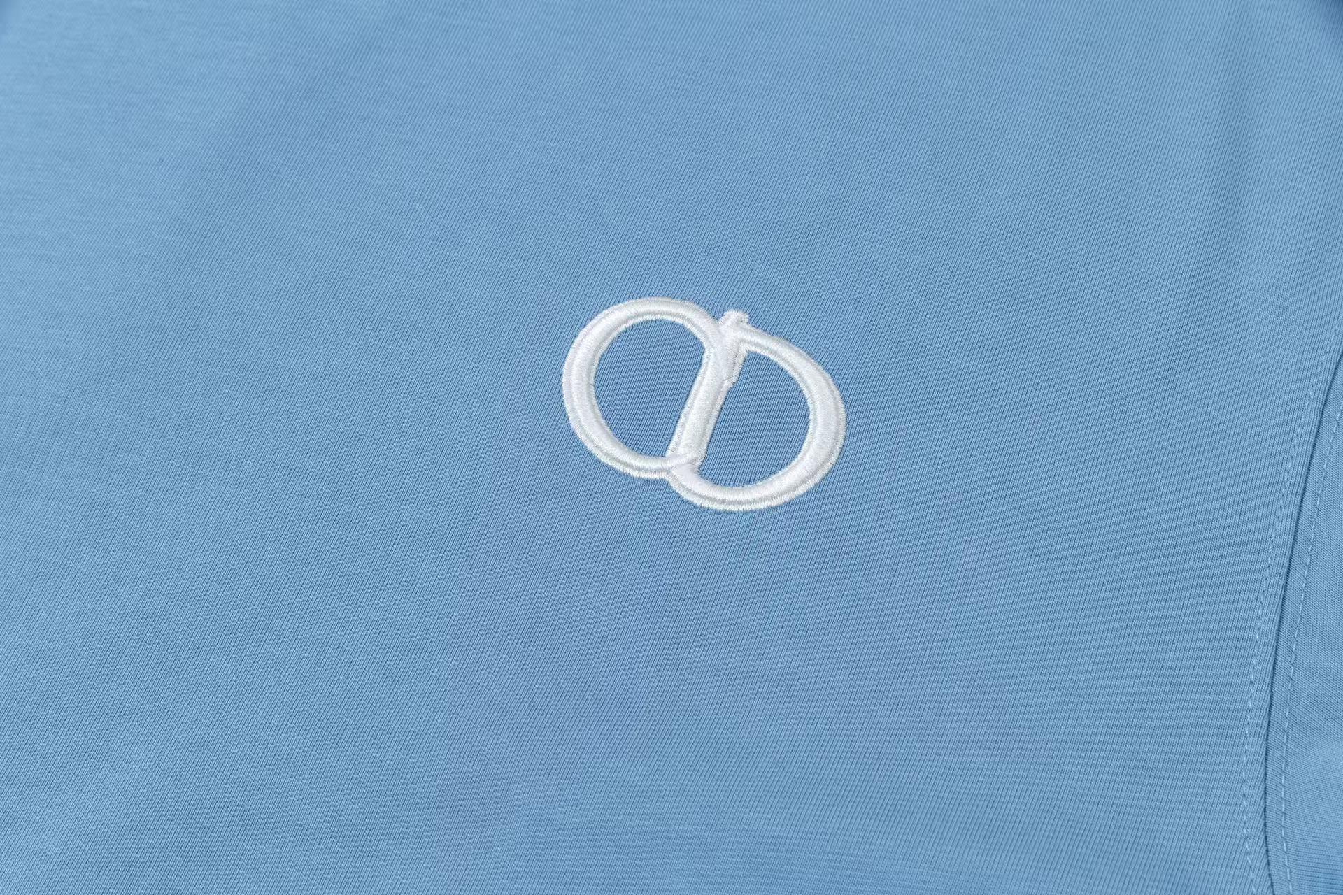 DIOR 3D Embroidered Logo T-Shirt – Premium 280g Cotton | Sizes S–XL