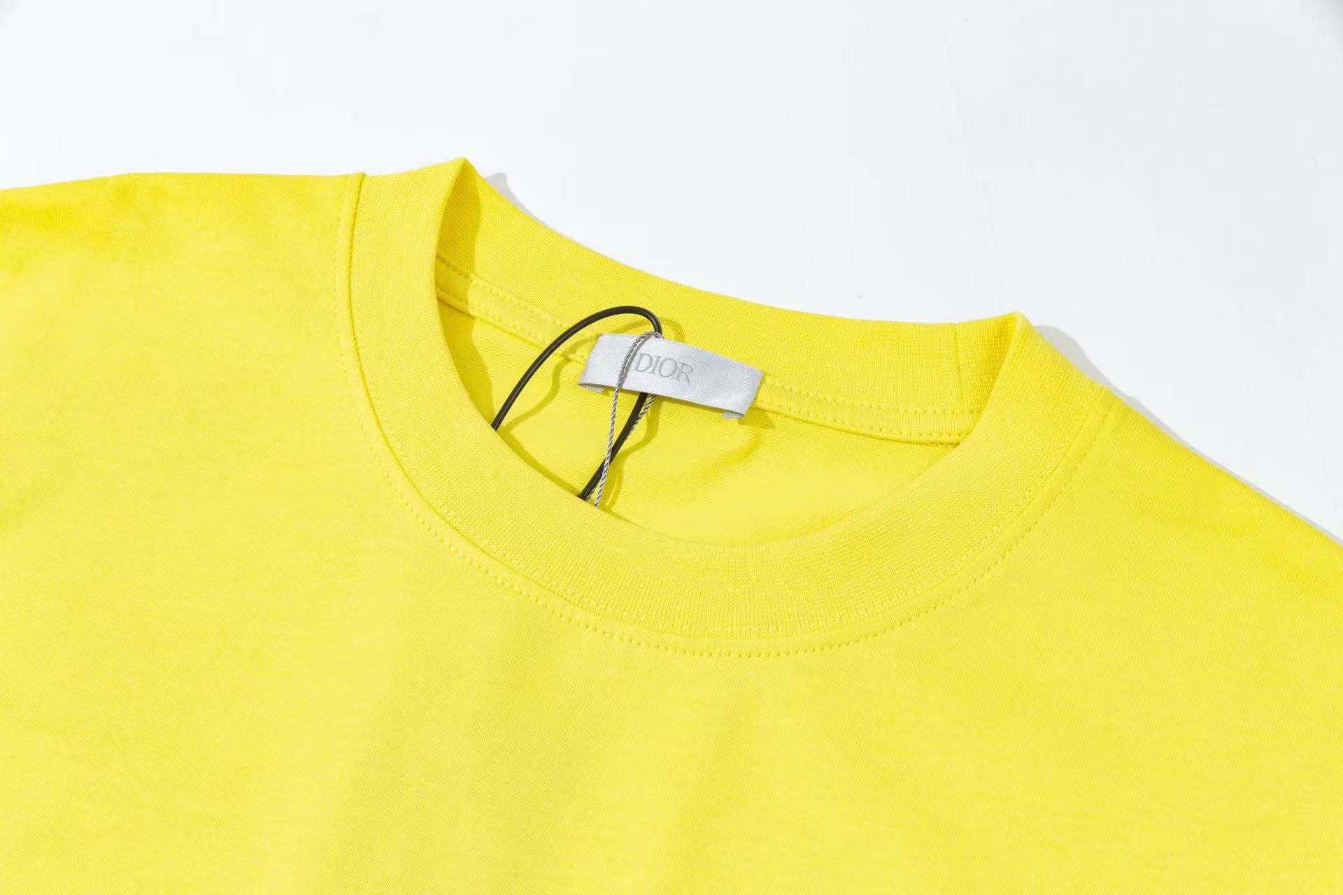 DIOR 3D Embroidered Logo T-Shirt – Premium 280g Cotton | Sizes S–XL