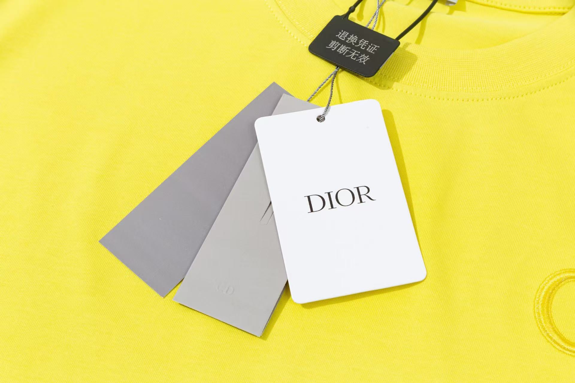 DIOR 3D Embroidered Logo T-Shirt – Premium 280g Cotton | Sizes S–XL