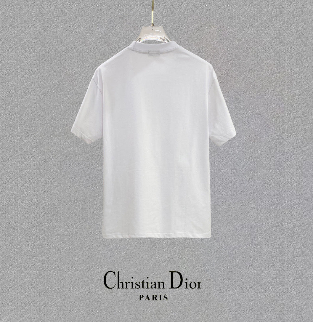 DIOR 25SS Oversized Logo Patch Print T-Shirt – Premium 280g Cotton | Unisex | Sizes 48–56