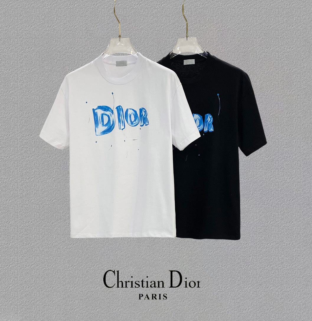 DIOR 25SS Oversized Logo Patch Print T-Shirt – Premium 280g Cotton | Unisex | Sizes 48–56