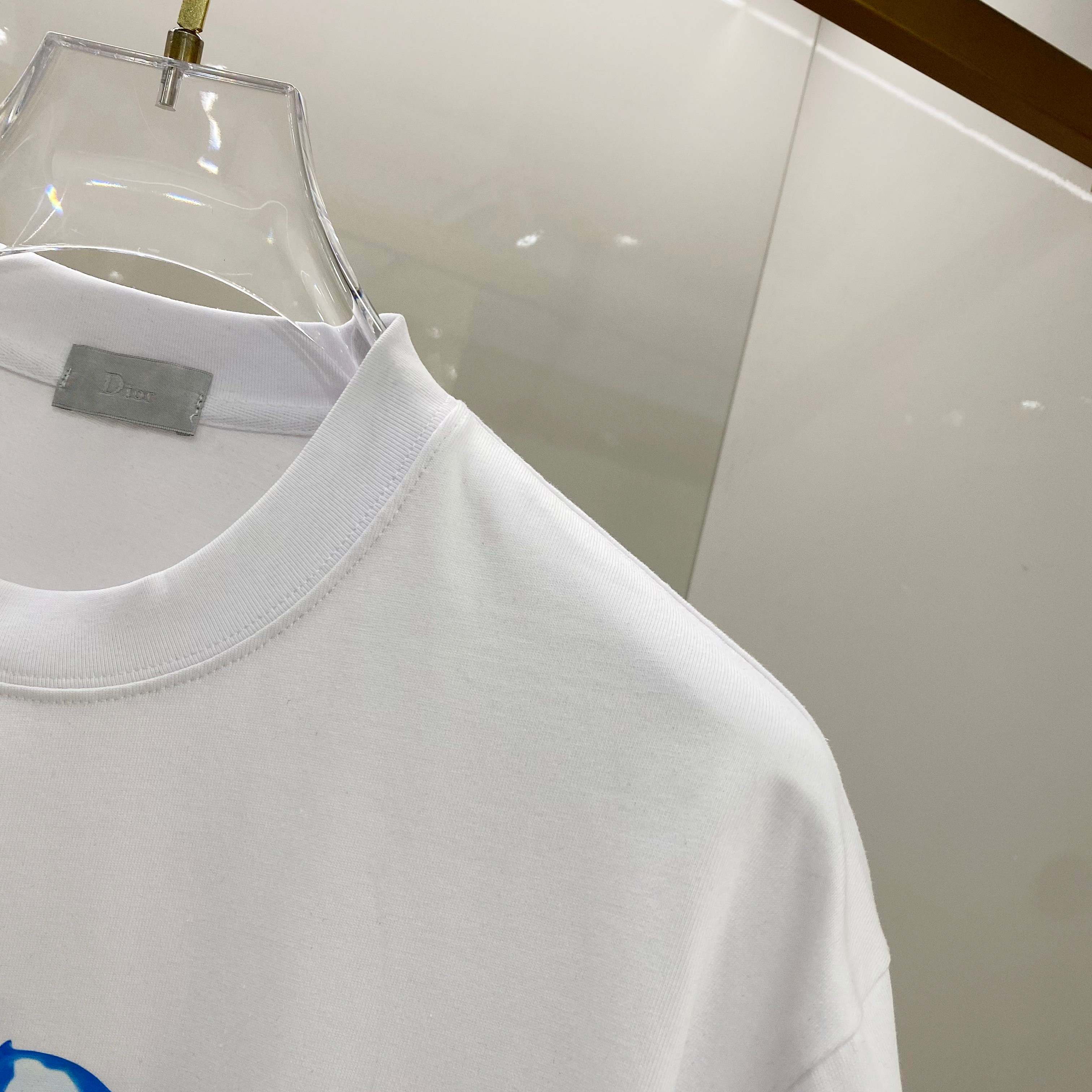 DIOR 25SS Oversized Logo Patch Print T-Shirt – Premium 280g Cotton | Unisex | Sizes 48–56