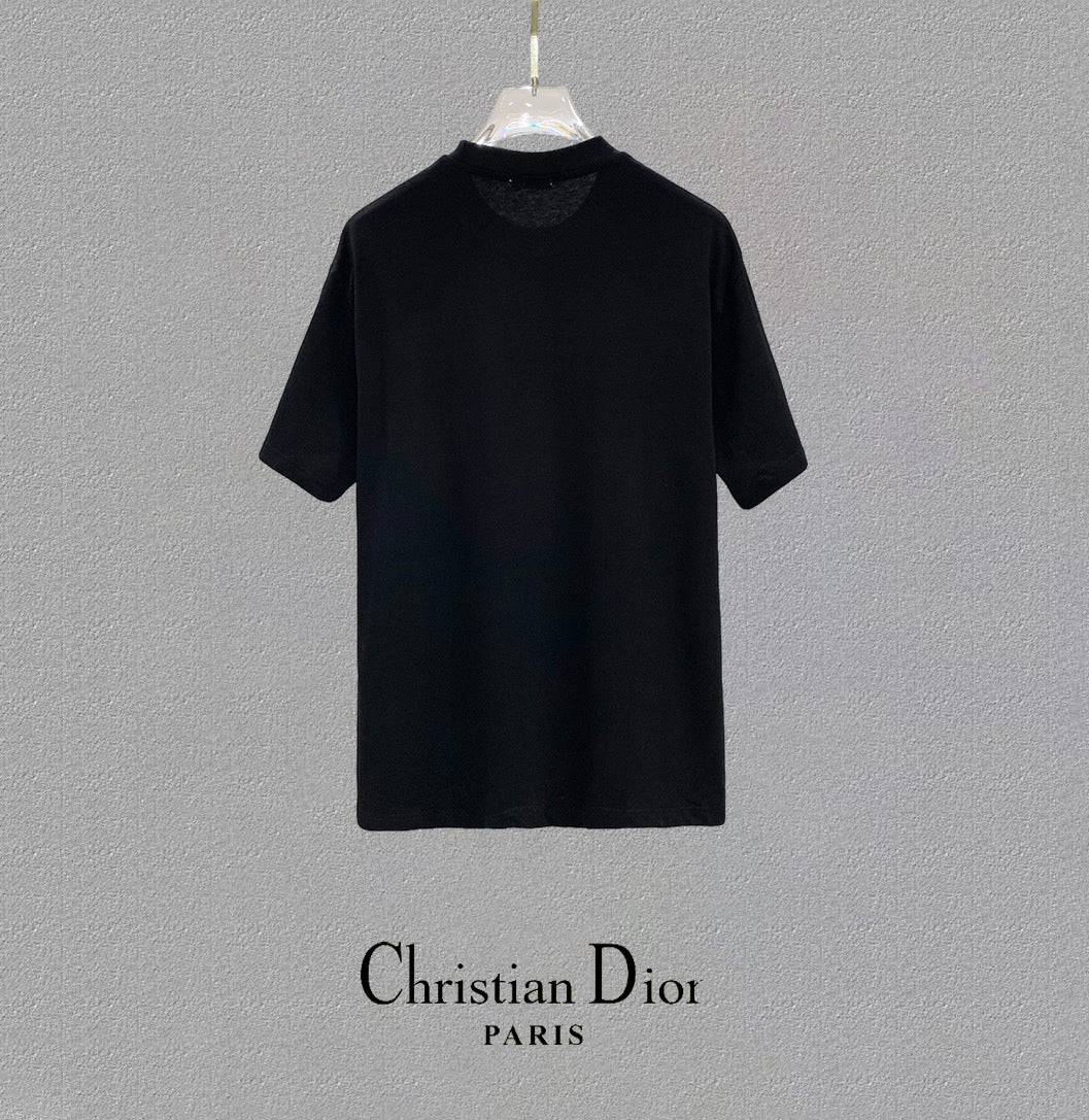 DIOR 25SS Oversized Logo Patch Print T-Shirt – Premium 280g Cotton | Unisex | Sizes 48–56